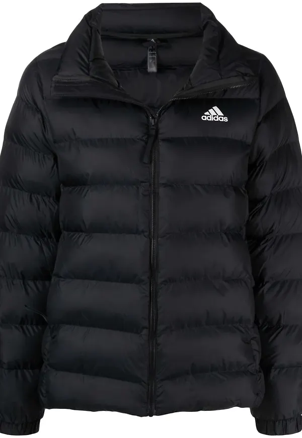 adidas vadderad jacka med logotyp - Svart