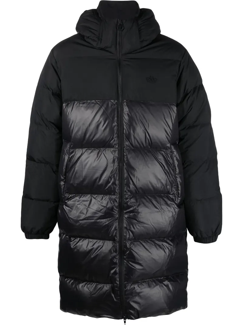 adidas vadderad jacka med logotyp - Svart
