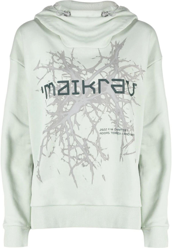 adidas x and wander hoodie med grafiskt tryck - Grön