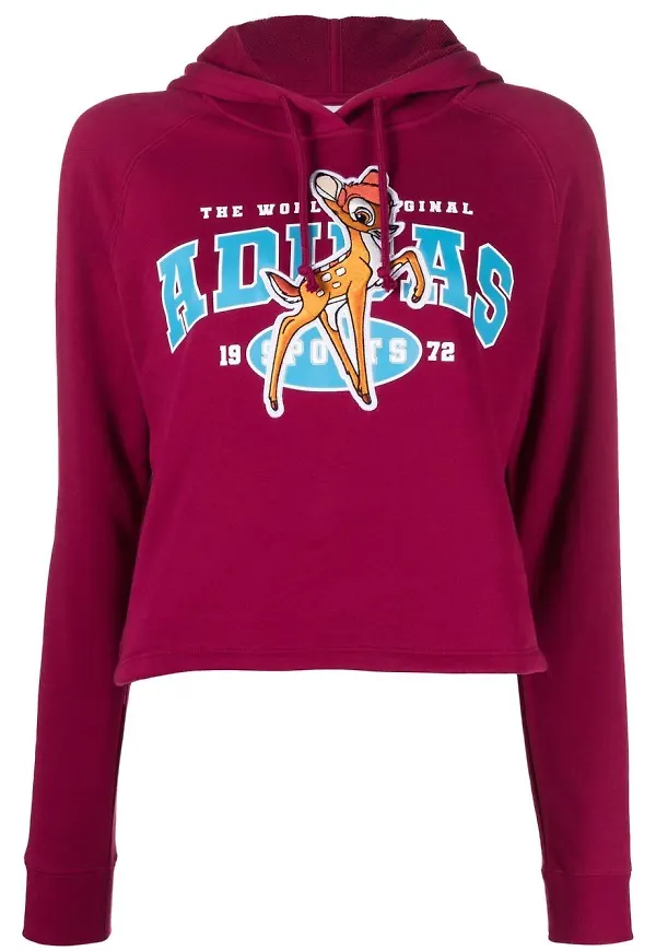 adidas x Disney hoodie med tryck - Röd