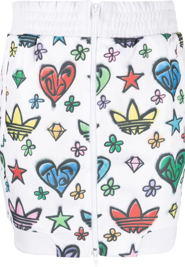 adidas x Jeremy Scott minikjol med logotyp - Vit
