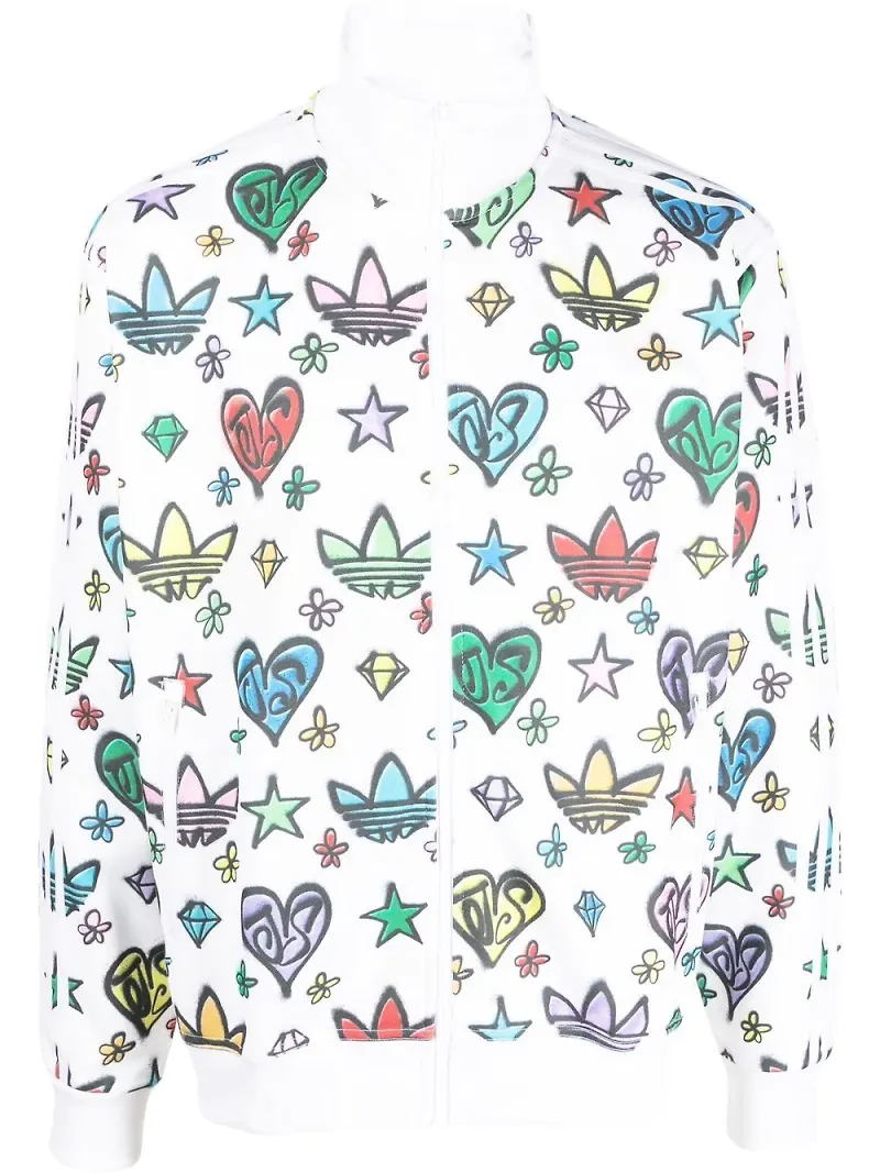 adidas x Jeremy Scott träningsjacka med monogram - Vit