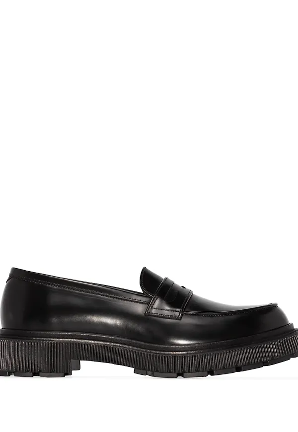 Adieu Paris läderloafers - Svart