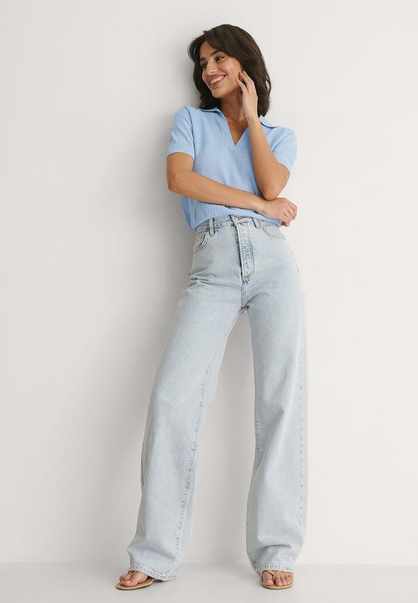 MANGO Denim Med Vida Ben Och Hög Midja - Blue