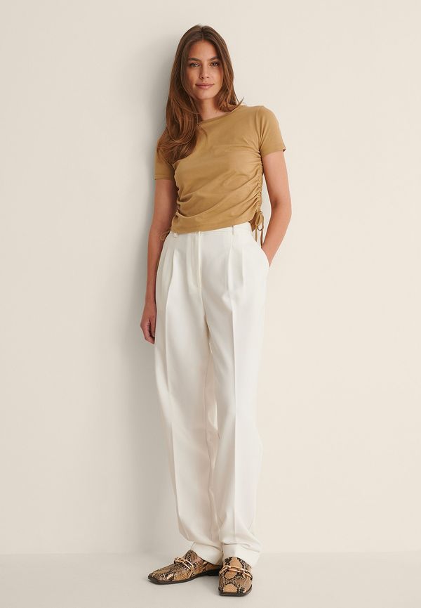 Trendyol Jerseytopp Med Dragsko - Beige