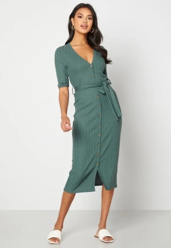 Happy Holly Sandie rib dress Green 48/50