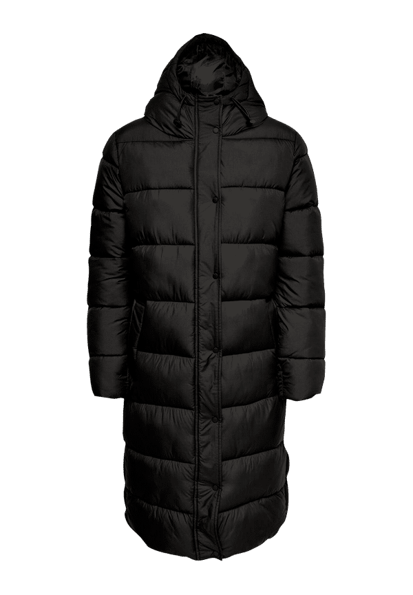 Only - Kappa onlCammie Long Quilted Coat Otw - Svart