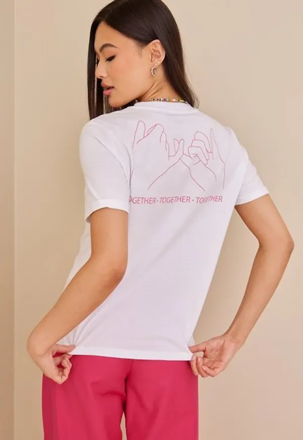 Pieces Pctogether Ss Tee Bc T-shirts Bright White Together - Fruit Dove
