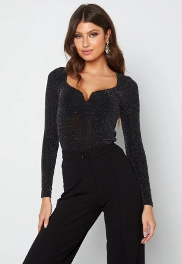 BUBBLEROOM Rudina Glittery top Black / Silver S