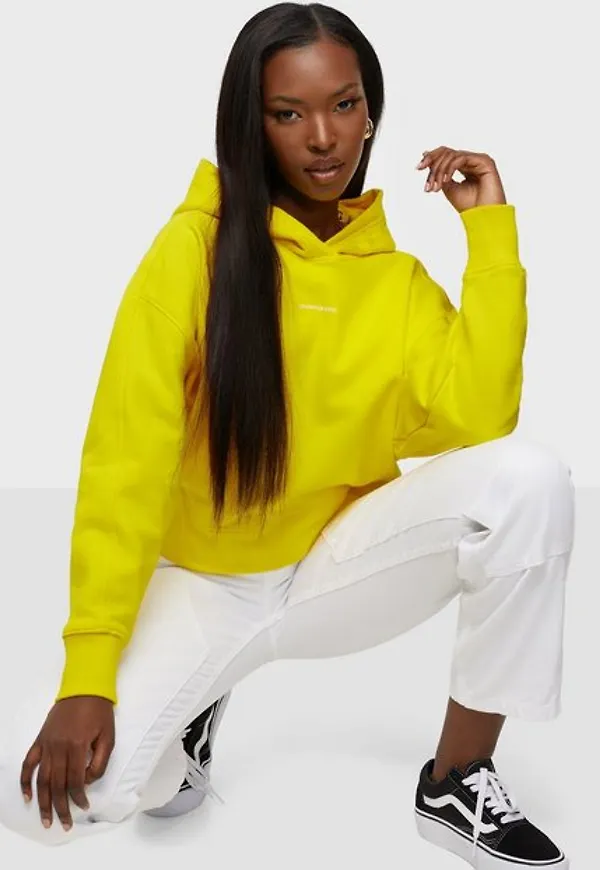 Calvin Klein Jeans Micro Branding Hoodie Hoodies Yellow