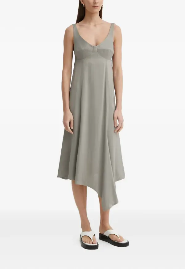 AERON asymmetrisk draperad klänning - Grön