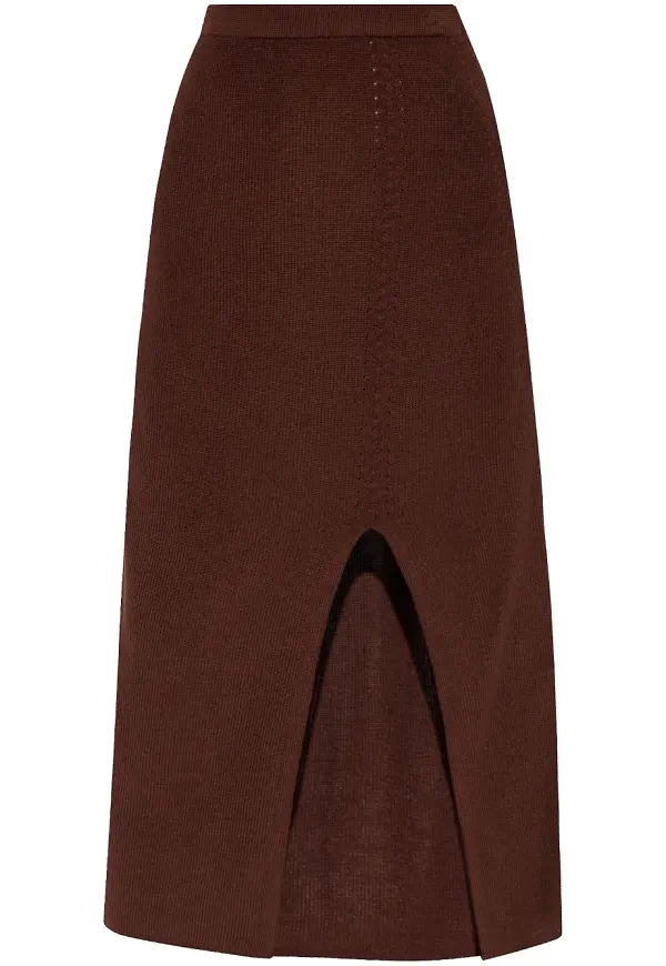 AERON Delos stickad maxikjol - Brun