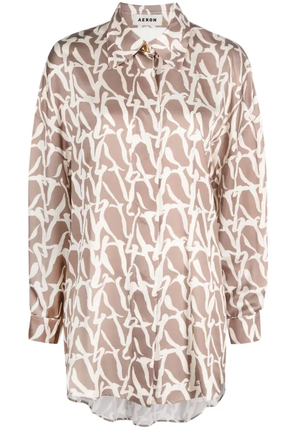 AERON Julia skjorta med monogram - Brun