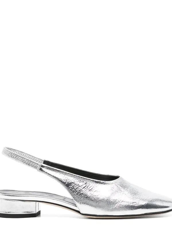 Aeyde Dua slingback-pumps 25 mm - Silverfärgad