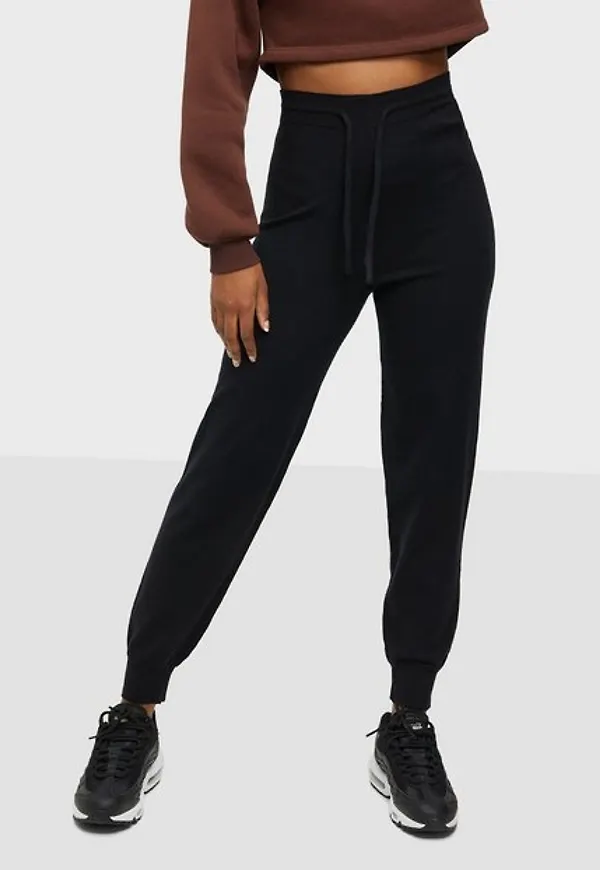 Only Onlcozy Slim Pants Knt Mjukisbyxor Black