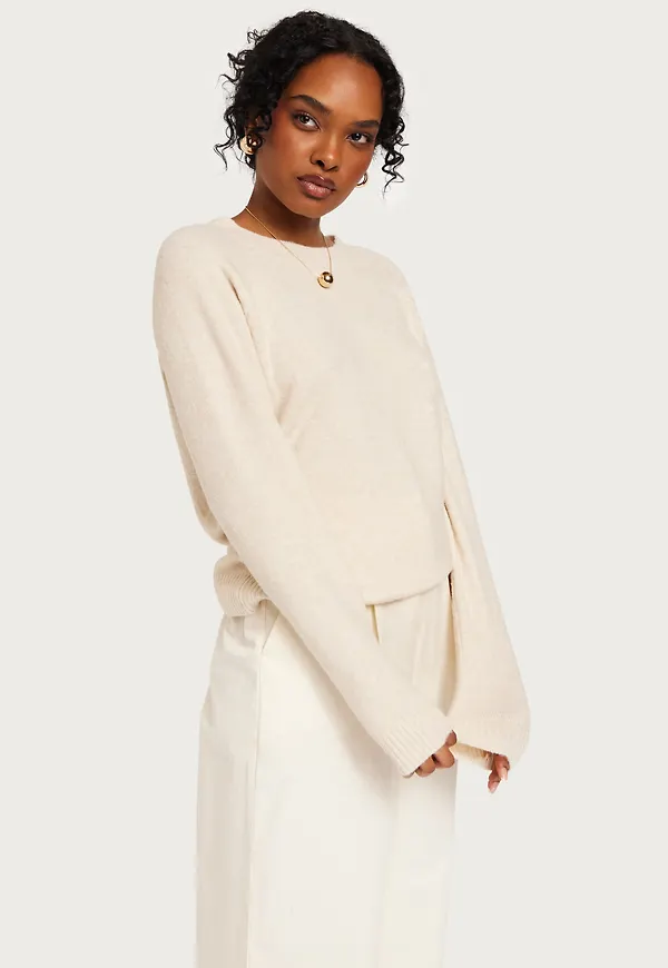 Vero Moda - Stickade tröjor - Birch - Vmdoffy Ls O-Neck Blouse Ga Noos - Tröjor - Knitted sweaters