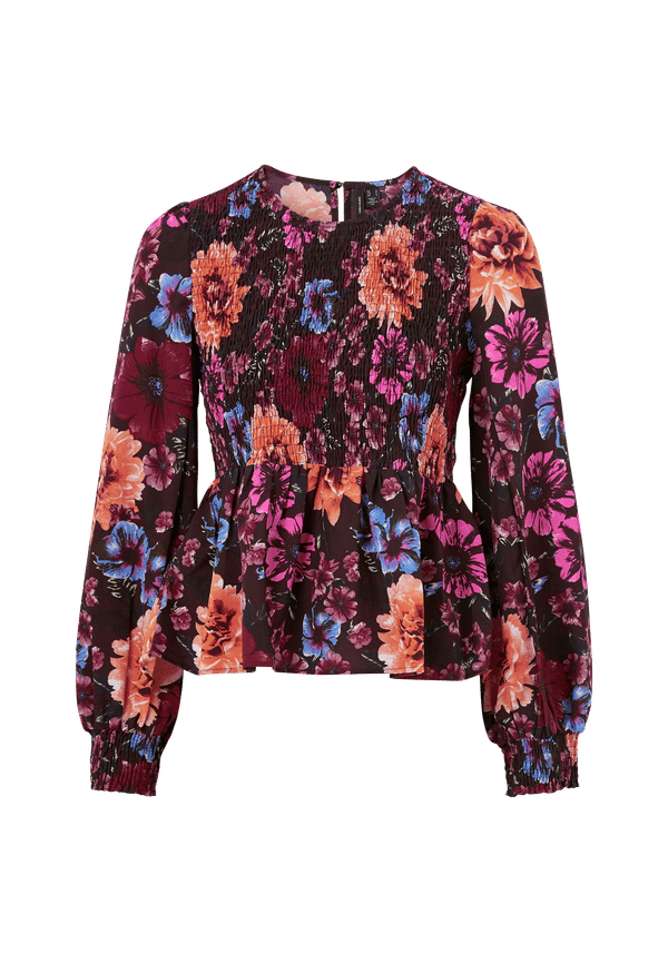 Vero Moda - Blus vmAbelia L/S Smock Top - Lila
