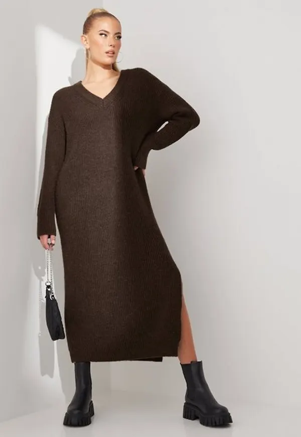 JJXX Jxnicolle Ls Fluffy Knit Dress Noos Långärmade klänningar Demitasse