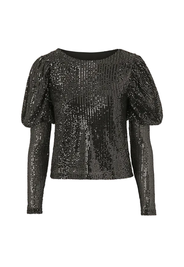 Only - Topp onlBae L/S Glitter Top - Svart