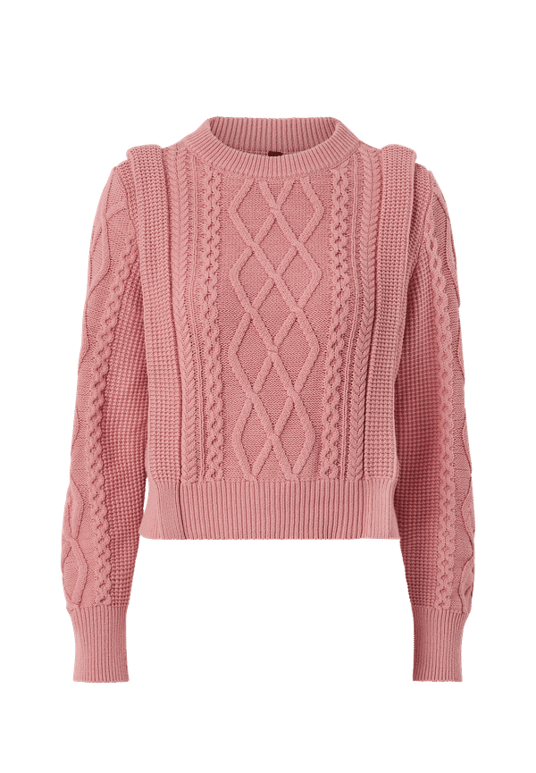 Y.A.S - Tröja yasBlesha LS Knit Pullover - Rosa