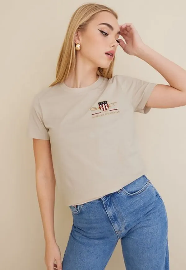 Gant Archive Shield Ss T-Shirt T-shirts Putty