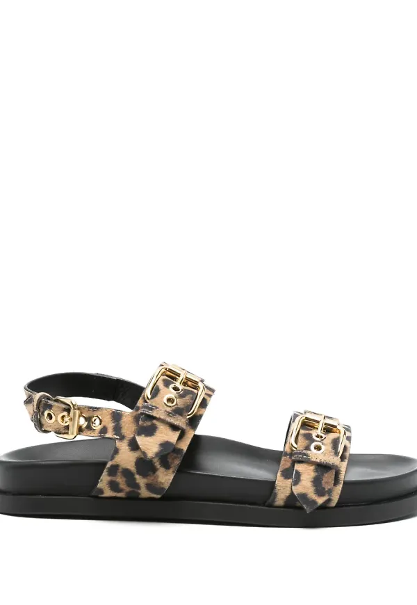 AGL leopardmönstrade sandaler - Brun