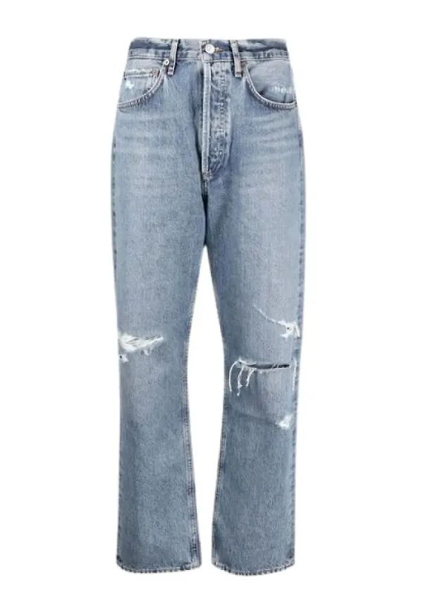 Agolde 90 Mid Rise Loose Fit Jeans Blå, Dam