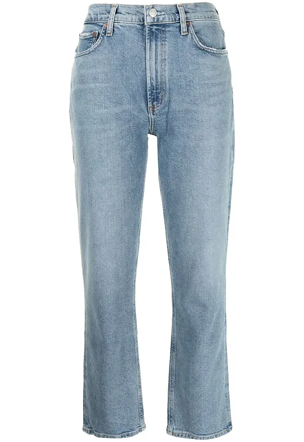 AGOLDE ankellånga straight-jeans - Blå