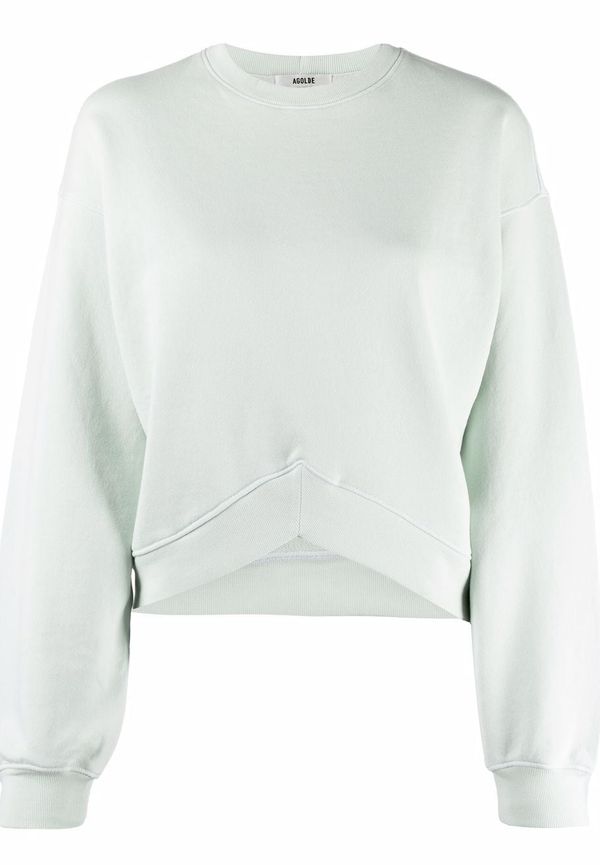 AGOLDE kort sweatshirt med rundad hals - Grön