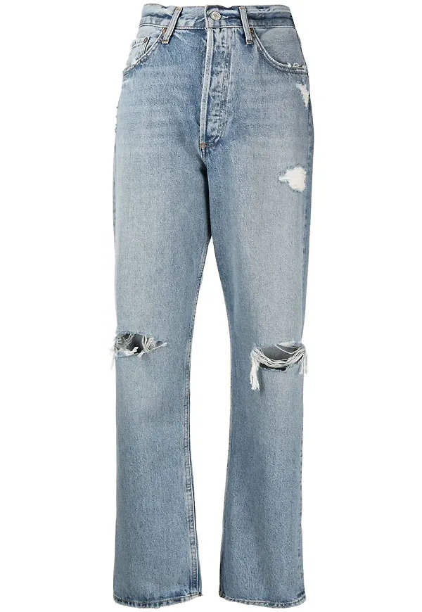 AGOLDE loose fit-jeans med slitning - Blå