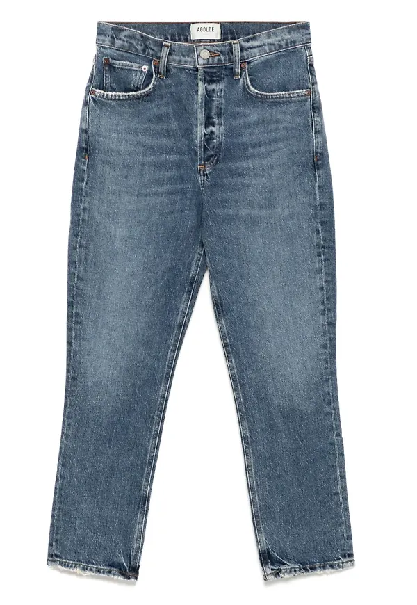 AGOLDE Riley croppade jeans - Blå
