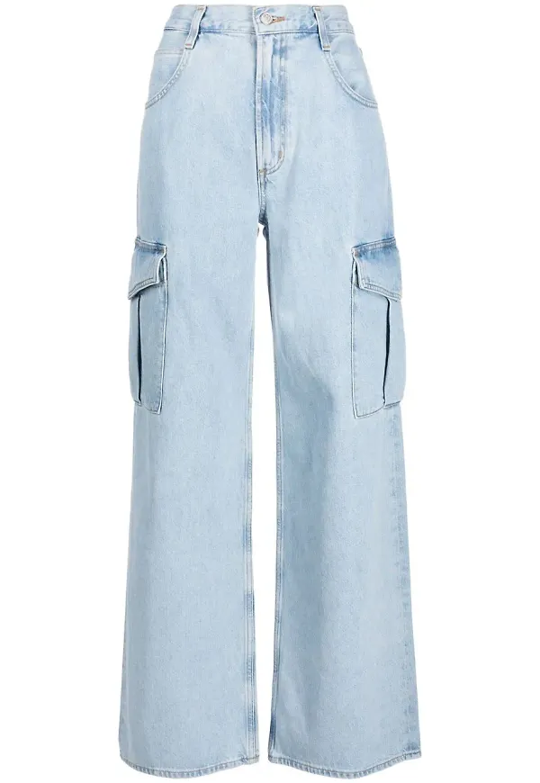 AGOLDE stentvättade wide-jeans - Blå