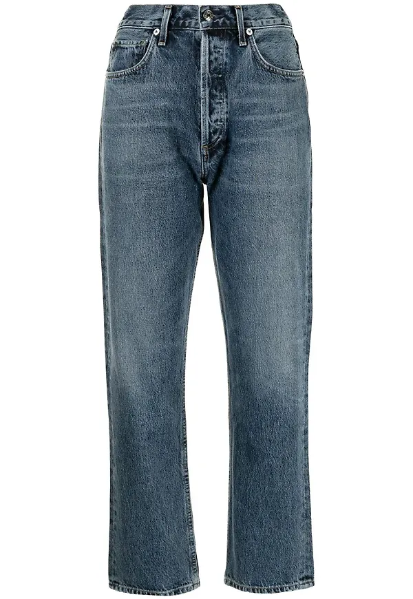 AGOLDE straight-jeans med halvhög midja - Blå