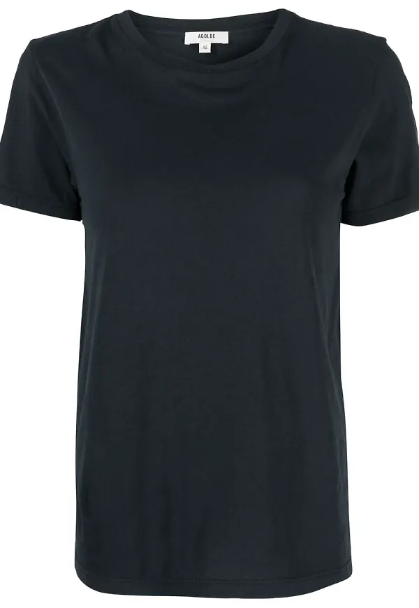 AGOLDE t-shirt med ribbad krage - Svart