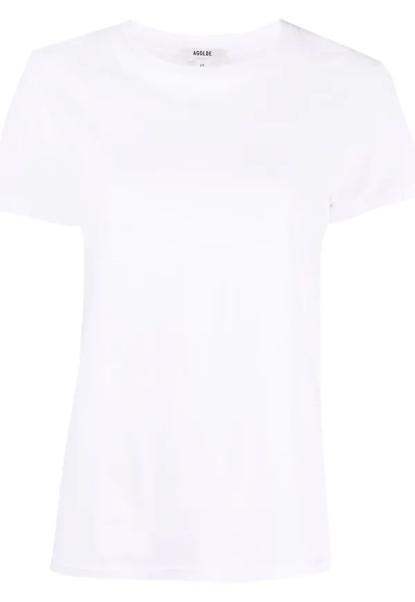 AGOLDE t-shirt med ribbad krage - Vit