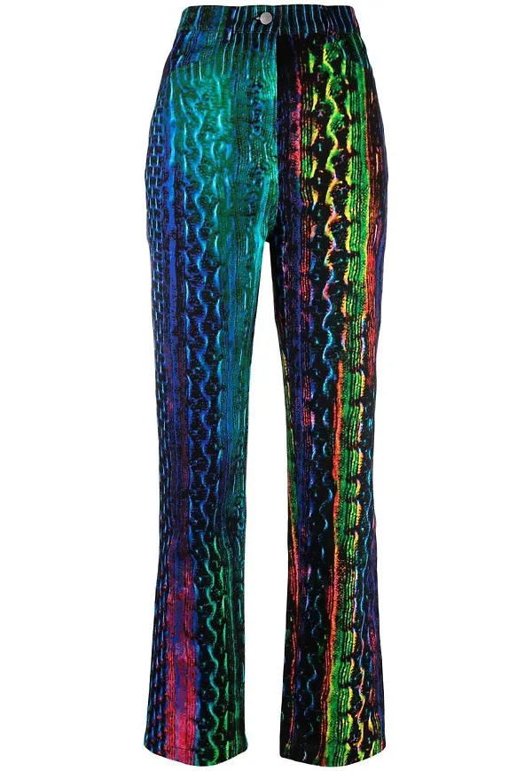 AGR ormskinnsmönstrade straight leg-jeans - Svart