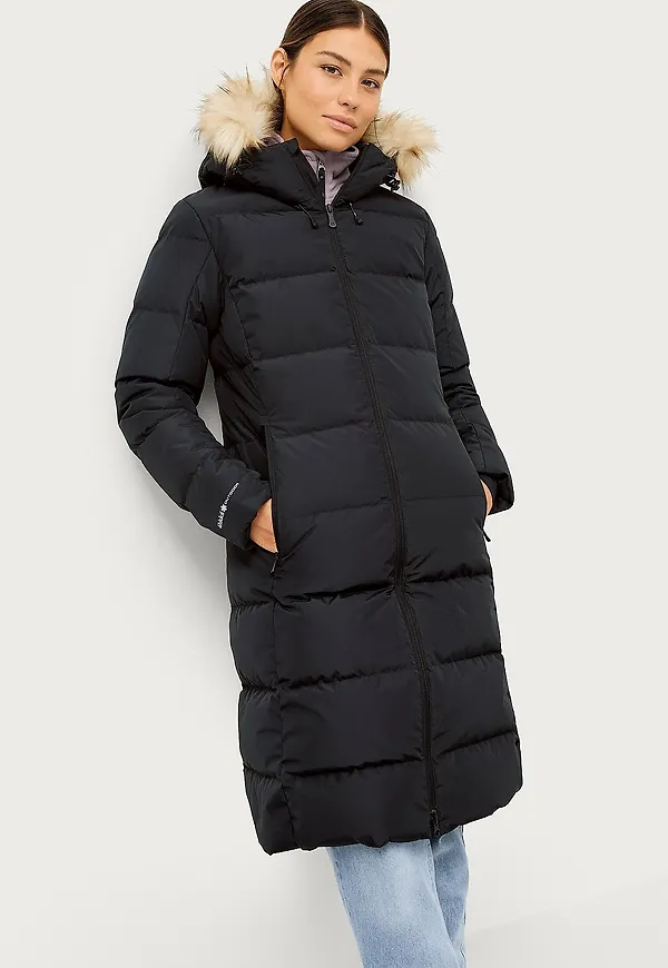 Áhkká - Dunkappa Down Coat Midi W - Svart