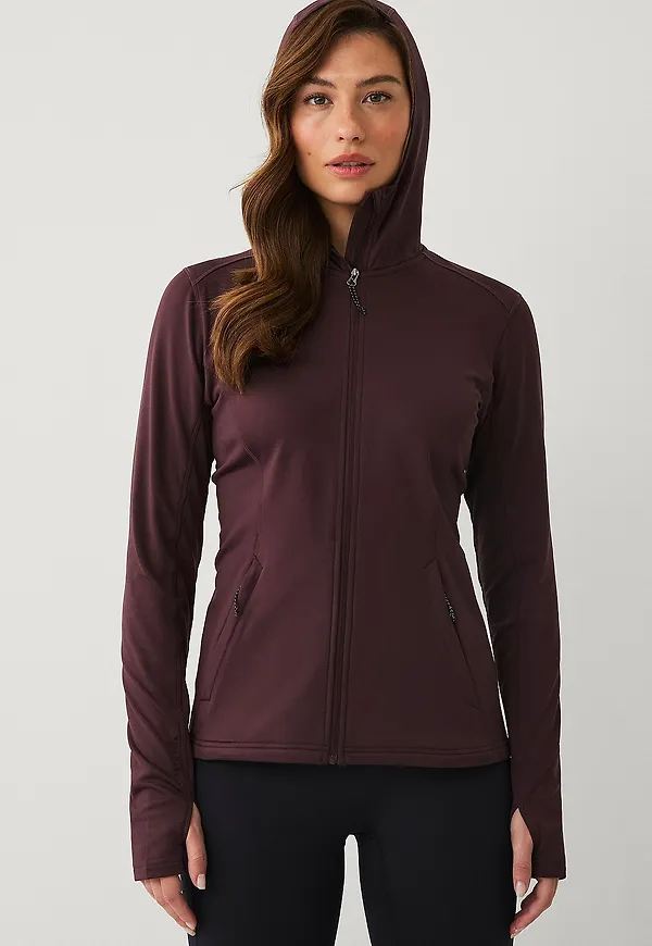 Áhkká - Huvtröja Power Fleece FZ Hoodie - Brun