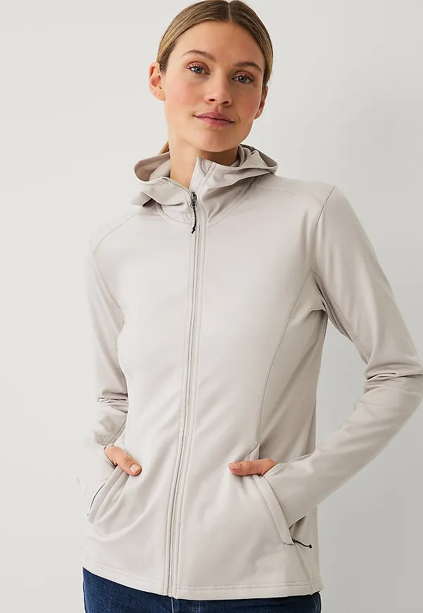Áhkká - Huvtröja Power Fleece FZ Hoodie - Grå