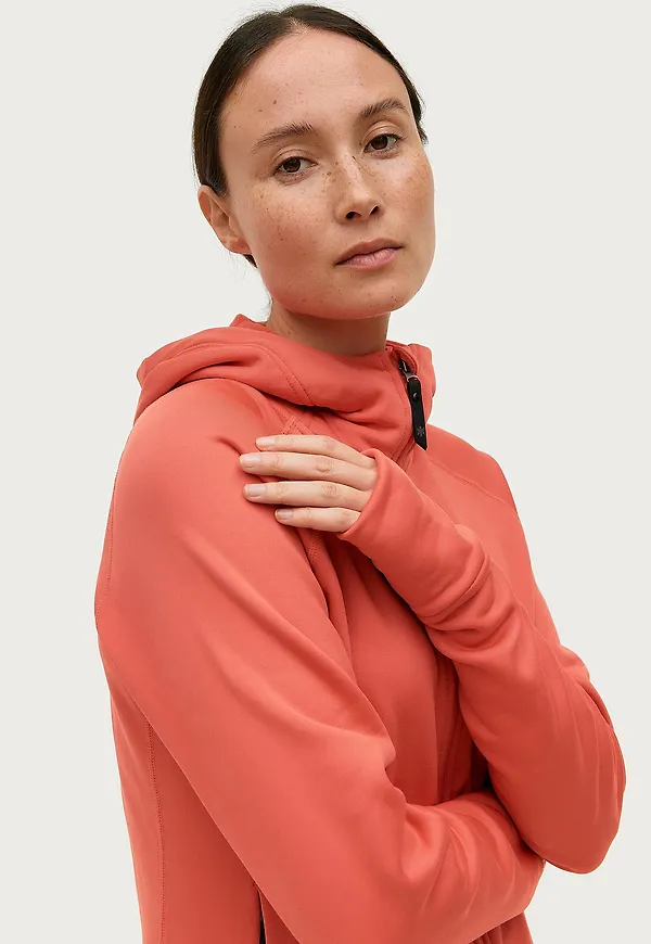 Áhkká - Huvtröja Power Fleece FZ Hoodie W - Orange