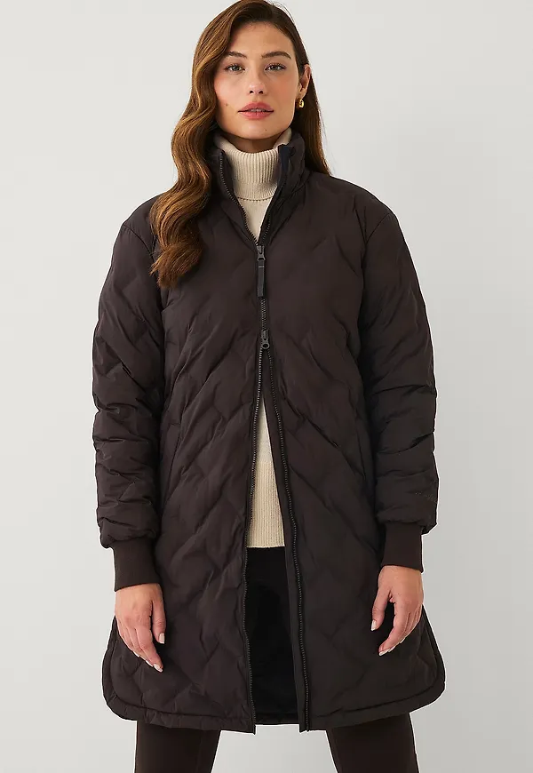 Áhkká - Jacka Quilted Long Padded Jacket - Brun