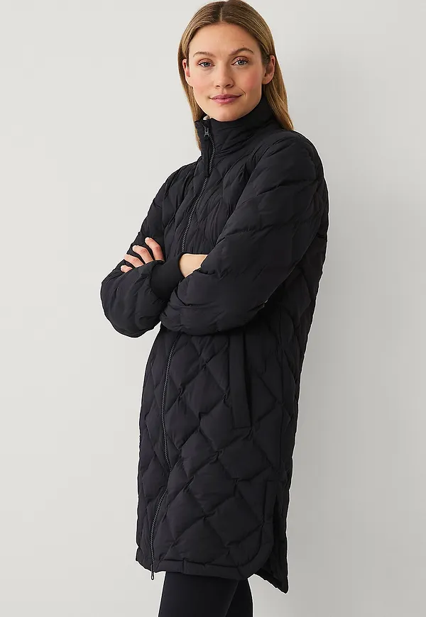 Áhkká - Jacka Quilted Long Padded Jacket - Svart