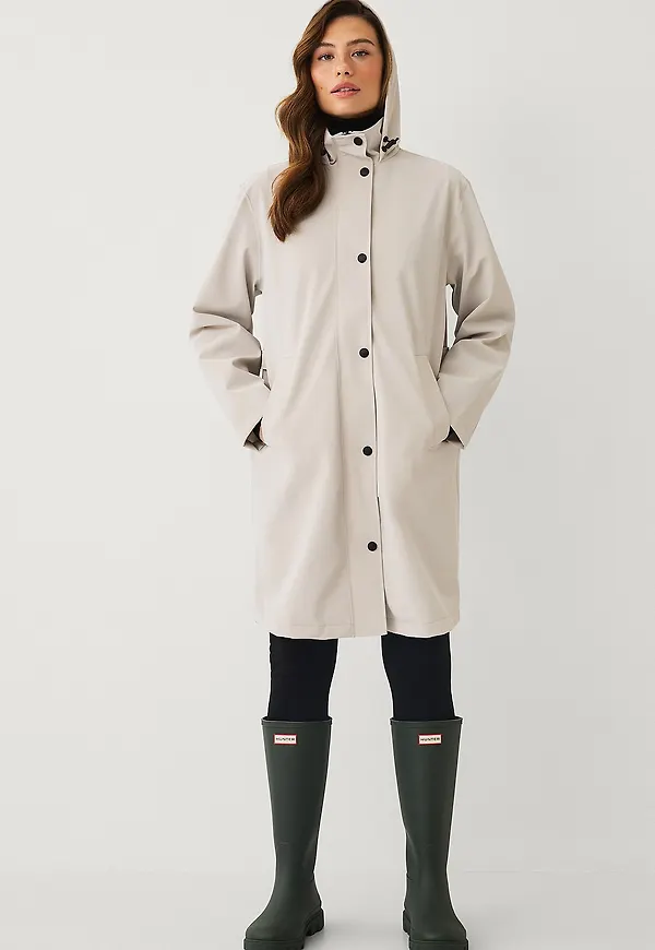 Áhkká - Regnjacka Rain Waist Stretch Parka - Beige