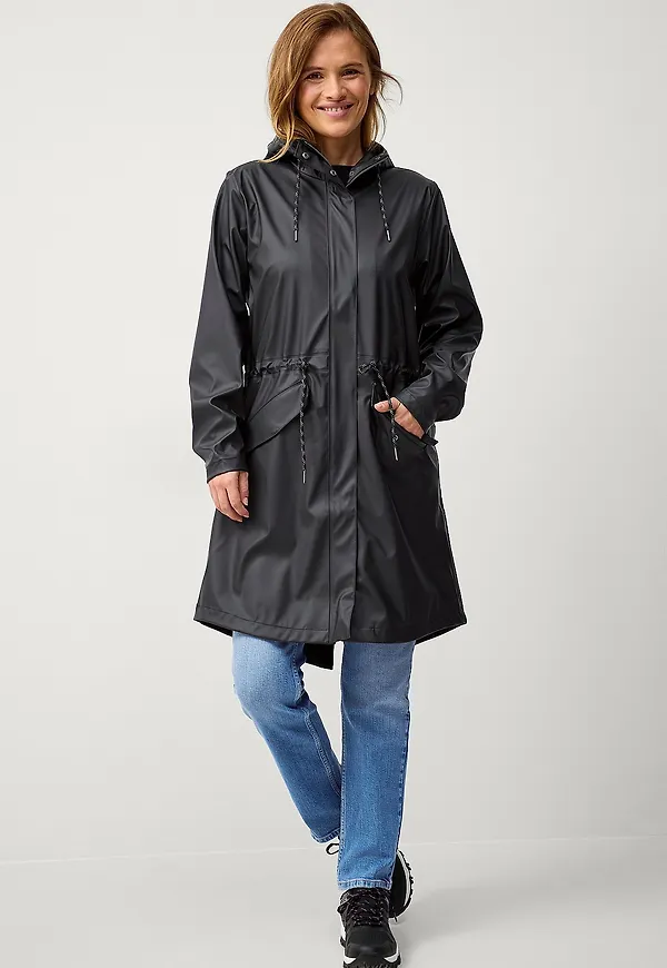 Áhkká - Regnparkas Rain Waist Parka PU - Svart