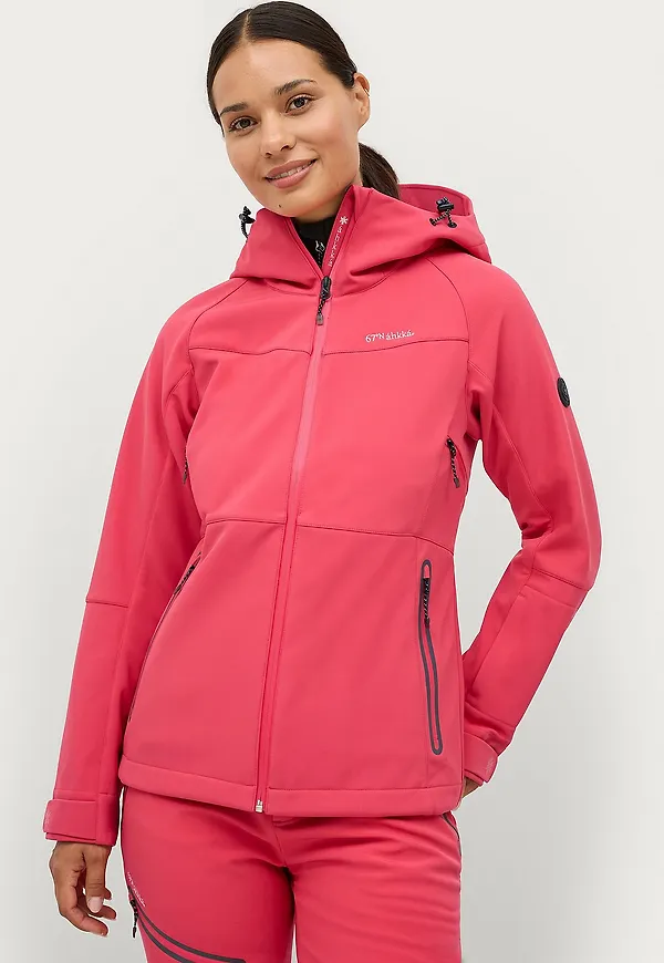 Áhkká - Skidjacka Softshell Ski Jacket - Röd