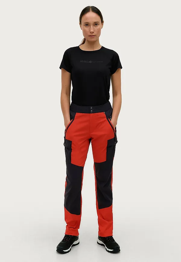 Áhkká - Trekkingbyxor Colourblock W - Röd