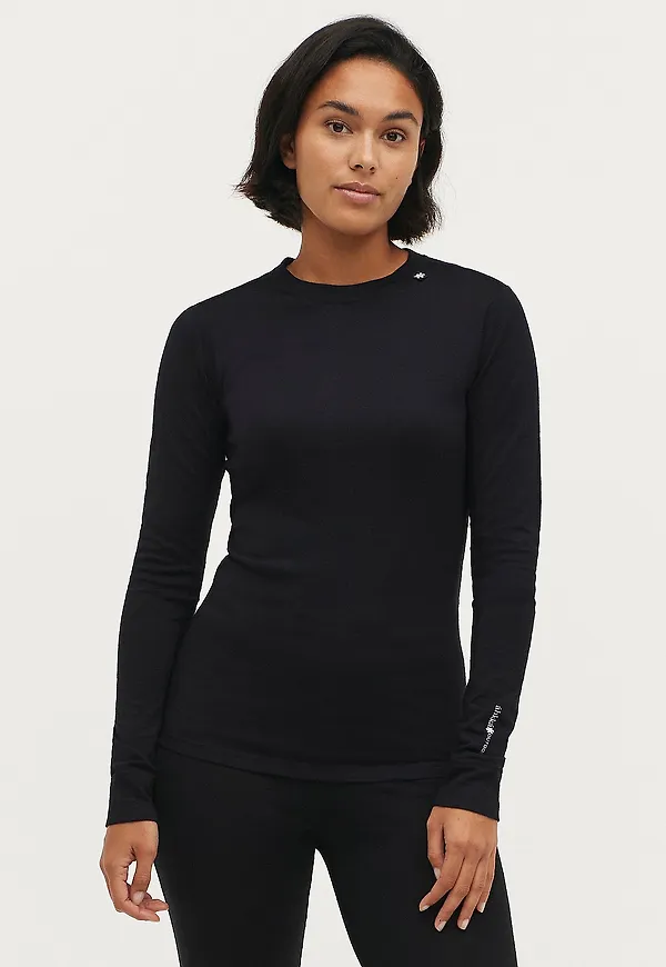 Áhkká - Underställströja Merino Wool LS Tee W - Svart