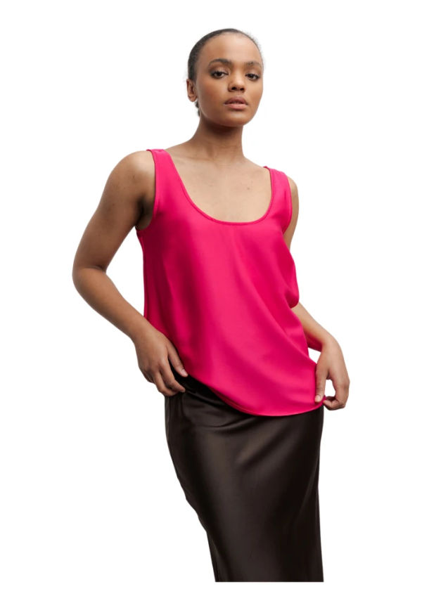 Ahlvar Gallery Shiro Silk Tank Fuchsia Pink Rosa, Dam