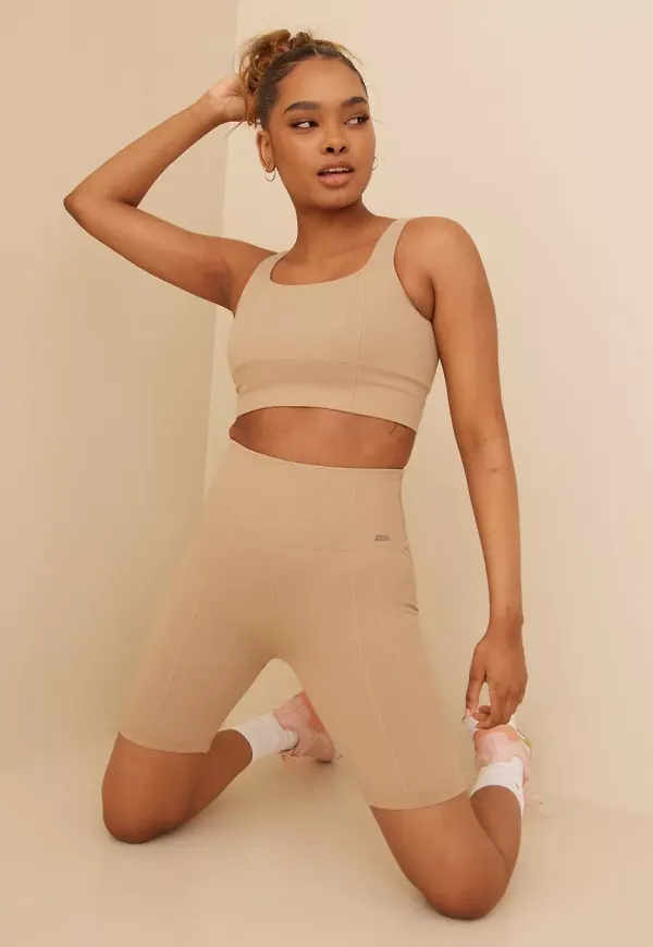 Aim'n - Beige - Luxe Seamless Biker Shorts