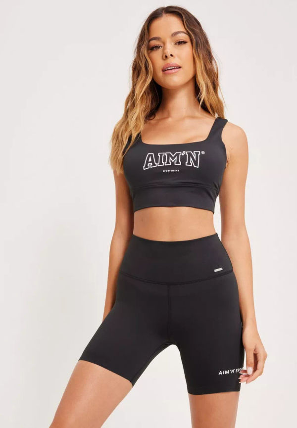 Aim'n - Cykelbyxor - Black - Sportswear Midi Biker Shorts - Träningskläder